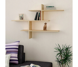 Ραφιέρα τοίχου Leo χρώμα φυσικό οξιάς 123x22x80εκ.