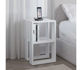 Κομοδίνο - τραπεζάκι βοηθητικό Lonie χρώμα λευκό 34x30x55εκ.