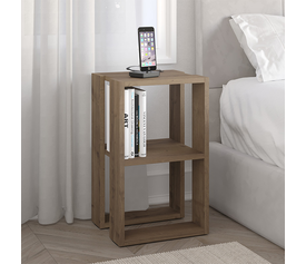 Κομοδίνο - τραπεζάκι βοηθητικό Lonie χρώμα ανοιχτό καρυδί 34x30x55εκ.