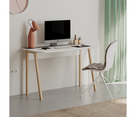 Γραφείο εργασίας Luton χρώμα γκρι ρετρό/λευκό 120x60x75εκ.