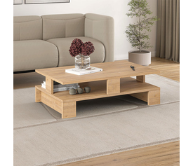 Τραπεζάκι σαλονιού Mansu χρώμα φυσικό οξιάς 80x50x27εκ.