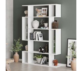 Βιβλιοθήκη Mito χρώμα λευκό 108x25x161εκ.