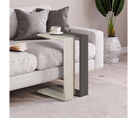 Τραπεζάκι βοηθητικό Muju ανοιχτή μόκα/λευκό αντικέ/ανθρακί 30x40x57εκ.