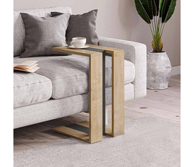 Τραπεζάκι βοηθητικό Muju χρώμα φυσικό οξιάς/ανθρακί 30x40x57εκ.