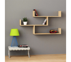 Ραφιέρα τοίχου Tibet χρώμα φυσικό οξιάς 119x22x66εκ.