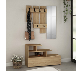 Έπιπλο εισόδου Vesty χρώμα φυσικό οξιάς 100x30x61εκ.