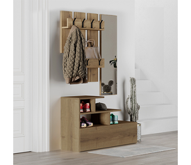 Έπιπλο εισόδου Vesty χρώμα ανοιχτό καρυδί 100x30x61εκ.