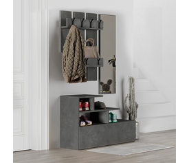 Έπιπλο εισόδου Vesty χρώμα γκρι ρετρό 100x30x61εκ.