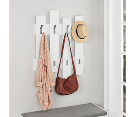 Κρεμάστρα τοίχου Wave χρώμα λευκό 64x4x81εκ.