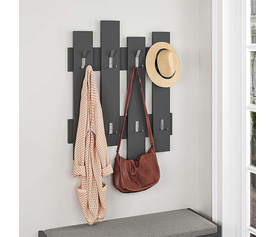 Κρεμάστρα τοίχου Wave χρώμα ανθρακί 64x4x81εκ.