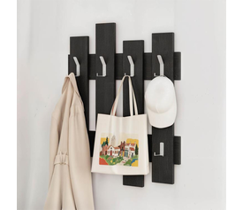 Κρεμάστρα τοίχου Wave χρώμα black wood 64x4x81εκ.