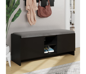 Παπουτσοθήκη Zulla χρώμα μαύρο 110x37x43εκ.