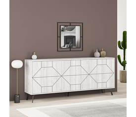 Μπουφές Dune χρώμα λευκό αντικέ 184x35x77,4εκ.