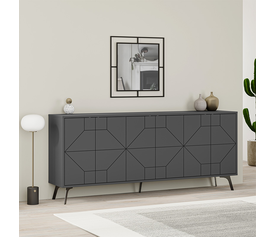 Μπουφές Dune χρώμα ανθρακί 184x35x77,4εκ.