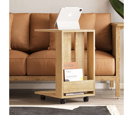 Τραπεζάκι βοηθητικό Edi χρώμα φυσικό οξιάς 37x45x60εκ.