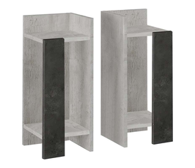 Κομοδίνο Elos σετ 2 τεμαχίων χρώμα λευκό αντικέ - γκρι ρετρό 25x27x60εκ.