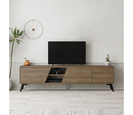 Έπιπλο τηλεόρασης Fiona χρώμα ανοιχτό καρυδί 180x35,6x48εκ.