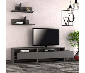 Έπιπλο τηλεόρασης Gara χρώμα ανθρακί 180x29,8x42εκ.