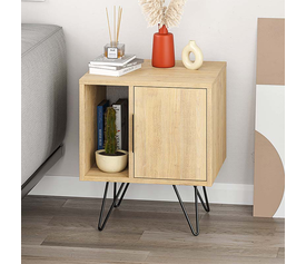 Κομοδίνο Glynn χρώμα φυσικό οξιάς 50,2x44,6x60εκ.