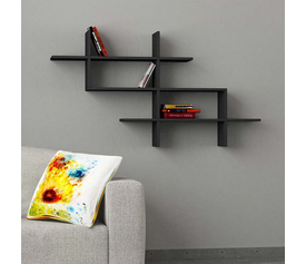 Ραφιέρα τοίχου Halic χρώμα ανθρακί 150x22x82εκ.