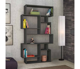 Βιβλιοθήκη Karmato χρώμα ανθρακί 96x25,5x168,5εκ.