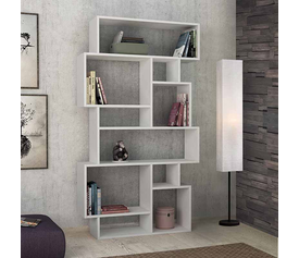 Βιβλιοθήκη Karmato χρώμα λευκό 96x25,5x168,5εκ.