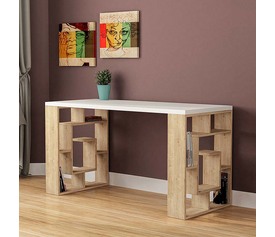 Γραφείο εργασίας Labirent χρώμα φυσικό οξιάς - λευκό 140x60x75εκ