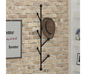 Κρεμάστρα τοίχου Ponpon μεταλλική χρώμα μαύρο 22x5x94εκ.