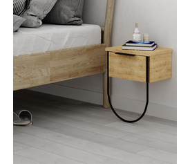 Κομοδίνο επιτοίχιο Norfolk χρώμα sapphire oak 33x25x44εκ.