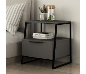 Κομοδίνο Pal χρώμα ανθρακί 45x40x50εκ.