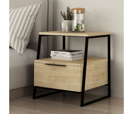 Κομοδίνο Pal χρώμα φυσικό οξιάς 45x40x50εκ.