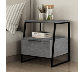 Κομοδίνο Pal χρώμα γκρι ρετρό 45x40x50εκ.