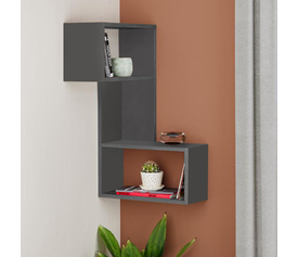 Ραφιέρα τοίχου γωνιακή Part χρώμα ανθρακί 47x20x82εκ.