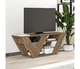 Έπιπλο τηλεόρασης Pipralla χρώμα ανοιχτό καρυδί 110x30x40εκ.