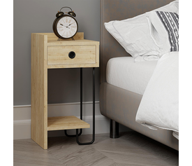 Κομοδίνο Sirius αριστερό χρώμα φυσικό οξιάς 32x30x61εκ.