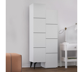 Ντουλάπι κουζίνας/μπάνιου - Παπουτσοθήκη Stair χρώμα λευκό 62,2x37,4x156εκ.