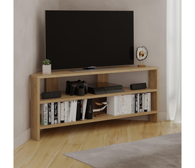 Έπιπλο τηλεόρασης γωνιακό Thales χρώμα φυσικό οξιάς 110x36x45εκ.