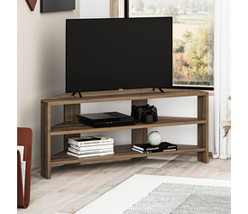 Έπιπλο τηλεόρασης γωνιακό Thales χρώμα ανοιχτό καρυδί 110x36x45εκ.