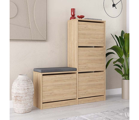 Παπουτσοθήκη Dude χρώμα φυσικό οξιάς 104,8x26x118,5εκ.