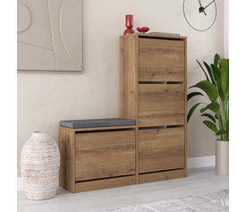 Παπουτσοθήκη Dude χρώμα ανοιχτό καρυδί 104,8x26x118,5εκ.