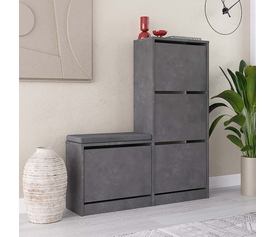 Παπουτσοθήκη Dude χρώμα γκρι ρετρό104,8x26x118,5εκ.