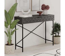 Κονσόλα Heaton μεταλλική - μελαμίνης χρώμα ανθρακί 110x35,6x90εκ.