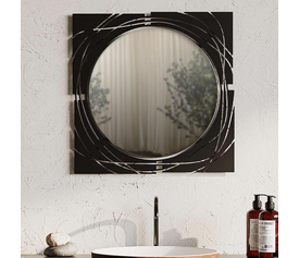 Καθρέπτης τοίχου Hulla από μέταλλο χρώμα μαύρο 55,6x2x55,6εκ.