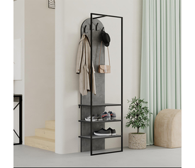 Έπιπλο εισόδου Archy χρώμα γκρι ρετρό 53x31,7x180εκ.