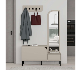 Έπιπλο εισόδου Mila με κρεμάστρα χρώμα sandstone120x37x171,6εκ.