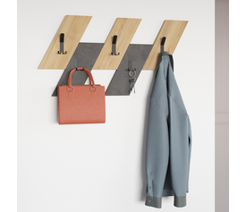 Κρεμάστρα τοίχου Livy χρώμα sapphire oak - γκρι ρετρό 75,2x1,8x45,3εκ.