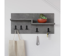 Κρεμάστρα τοίχου Harmon χρώμα γκρι ρετρό 65x15x31εκ.