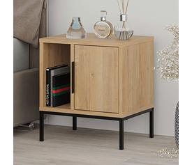 Κομοδίνο Glynn χρώμα saphhire oak 45x35x50εκ.