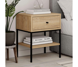 Κομοδίνο Lisa χρώμα saphhire oak 45x35x56εκ.