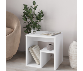 Τραπεζάκι βοηθητικό - Κομοδίνο Bon χρώμα λευκό 40x35x40εκ.